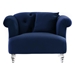 Elegance Contemporary Chair in Blue Velvet with Acrylic Legs - ARL1280