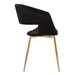 Jocelyn Mid-Century Black Dining Accent Chair with Gold Metal Legs - ARL1324