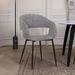 Jocelyn Mid-Century Grey Dining Accent Chair with Black Metal Legs - ARL1325