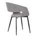 Jocelyn Mid-Century Grey Dining Accent Chair with Black Metal Legs - ARL1325