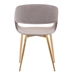 Jocelyn Mid-Century Grey Dining Accent Chair with Gold Metal Legs - ARL1326