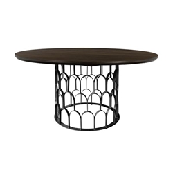Gatsby Oak and Metal Round Dining Table 