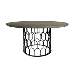 Gatsby Concrete and Metal Round Dining Table 