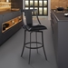 Brisbane Contemporary 26" Counter Height Bar Stool in Matte Black Finish and Black Faux Leather - ARL1360