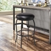 Amy Contemporary 26" Counter Height Bar Stool in Matte Black Finish and Black Faux Leather - ARL1368