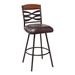 Arden Contemporary 30" Height Bar Stool in Auburn Bay Finish with Brown Faux Leather and Sedona Wood Finish Back - ARL1375