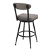 Denver Contemporary 30" Height Bar Stool in Black Finish and Vintage Grey Faux Leather - ARL1381