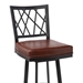 Giselle Contemporary 30" Height Bar Stool in Matte Black Finish and Vintage Coffee Faux Leather - ARL1385