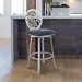 Lotus Contemporary 30" Height Bar Stool in Brushed Stainless Steel Finish and Grey Faux Leather - ARL1387