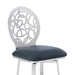 Lotus Contemporary 30" Height Bar Stool in Brushed Stainless Steel Finish and Grey Faux Leather - ARL1387