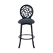 Lotus Contemporary 30" Height Bar Stool in Matte Black Finish and Grey Faux Leather - ARL1389