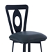 Lola Contemporary 30" Height Bar Stool in Matte Black Finish and Grey Faux Leather - ARL1393