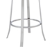 Cherie Contemporary 30" Height Bar Stool in Brushed Stainless Steel Finish and Grey Faux Leather - ARL1395