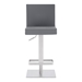 Legacy Contemporary Swivel Bar Stool in Brushed Stainless Steel and Grey Faux Leather - ARL1405