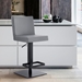 Legacy Contemporary Swivel Bar Stool in Matte Black Finish and Grey Faux Leather - ARL1407