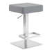 Kaylee Contemporary Swivel Bar Stool in Brushed Stainless Steel and Grey Faux Leather - ARL1408