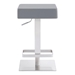 Kaylee Contemporary Swivel Bar Stool in Brushed Stainless Steel and Grey Faux Leather - ARL1408