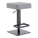 Kaylee Contemporary Swivel Bar Stool in Matte Black Finish and Grey Faux Leather - ARL1409