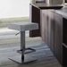 Kaylee Contemporary Swivel Bar Stool in Matte Black Finish and Grey Faux Leather - ARL1409