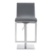 Victory Contemporary Swivel Bar Stool in Brushed Stainless Steel and Grey Faux Leather - ARL1412