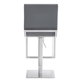 Victory Contemporary Swivel Bar Stool in Brushed Stainless Steel and Grey Faux Leather - ARL1412