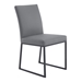 Trevor Contemporary Dining Chair in Matte Black Finish and Grey Faux Leather - Set of 2 - ARL1417