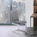 Copen Contemporary Dining Chair in Brushed Stainless Steel and Grey Faux Leather - Set of 2 - ARL1418