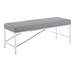 Alyssa Contemporary Bench in Brushed Stainless Steel and Grey Faux Leather - ARL1419