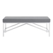 Alyssa Contemporary Bench in Brushed Stainless Steel and Grey Faux Leather - ARL1419