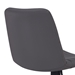Carson Contemporary Adjustable Bar Stool in Black Powder Coated Finish and Grey Faux Leather - ARL1421