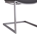 April Contemporary Dining Chair in Brushed Stainless Steel Finish and Grey Faux Leather - Set of 2 - ARL1432