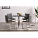 Lindsey Contemporary Dining Table in Brushed Stainless Steel Finish and Clear Glass top - ARL1434