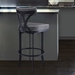 Natalie Contemporary 30" Height Bar Stool in Black Powder Coated Finish and Vintage Grey Faux Leather - ARL1436