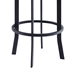 Natalie Contemporary 30" Height Bar Stool in Black Powder Coated Finish and Vintage Grey Faux Leather - ARL1436