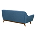 Janson Mid-Century Sofa in Champagne Wood Finish and Blue Fabric - ARL1443