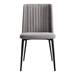 Maine Contemporary Dining Chair in Matte Black Finish and Gray Fabric - Set of 2 - ARL1445