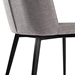 Maine Contemporary Dining Chair in Matte Black Finish and Gray Fabric - Set of 2 - ARL1445