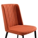 Maine Contemporary Dining Chair in Matte Black Finish and Orange Fabric - Set of 2 - ARL1446