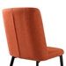 Maine Contemporary Dining Chair in Matte Black Finish and Orange Fabric - Set of 2 - ARL1446