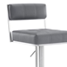 Michele Contemporary Swivel Bar Stool in Brushed Stainless Steel and Grey Faux Leather - ARL1447