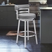 Madrid Contemporary 26" Counter Height Bar Stool in Brushed Stainless Steel Finish and Grey Faux Leather - ARL1449