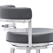 Madrid Contemporary 26" Counter Height Bar Stool in Brushed Stainless Steel Finish and Grey Faux Leather - ARL1449