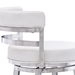 Madrid Contemporary 30" Height Bar Stool in Brushed Stainless Steel Finish and White Faux Leather - ARL1450