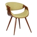 Butterfly Mid-Century Dining Chair in Walnut Finish and Green Fabric - ARL1462