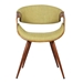 Butterfly Mid-Century Dining Chair in Walnut Finish and Green Fabric - ARL1462