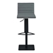 Cafe Adjustable Swivel Bar Stool in Gray Faux Leather with Black Metal Finish and Gray Walnut Veneer Back - ARL1463