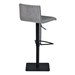 Cafe Adjustable Swivel Bar Stool in Gray Faux Leather with Black Metal Finish and Gray Walnut Veneer Back - ARL1463