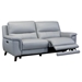 Lizette Contemporary Sofa in Dark Brown Wood Finish and Dove Grey Genuine Leather - ARL1471