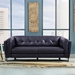Primrose Contemporary Sofa in Dark Metal Finish and Navy Genuine Leather - ARL1477
