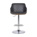 Toby Contemporary Adjustable Bar Stool in Chrome Finish with Grey Faux Leather and Walnut Finish - ARL1488